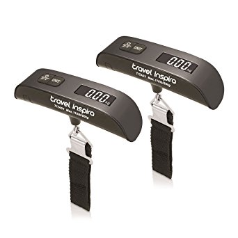 Travel Inspira Digital Hanging Postal Luggage Scale Rubber Paint Technology White Backlight LCD Display 110LB /50 Kgs