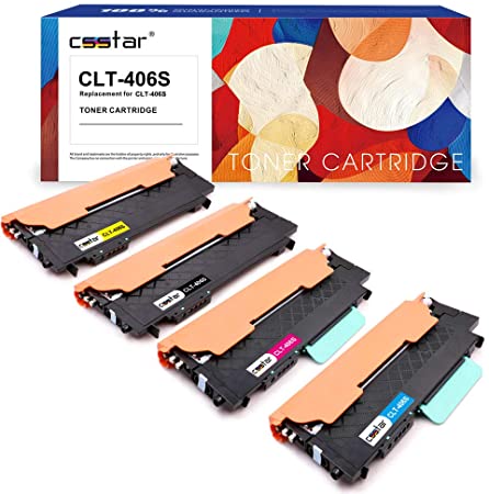 CSSTAR Compatible Toner Cartridge Replacement for Samsung 406 406S CLT-K406S CLT-C406S CLT-M406S CLT-Y406S Use in Xpress CLX-3305 CLX-3305FW CLP-360 CLP-365 CLP-365W C410W C460W C460FW Printer, BCMY