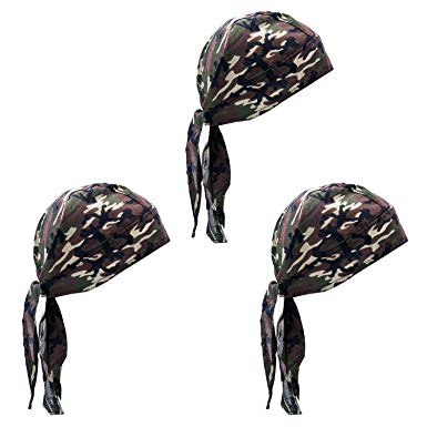 Elephant Brand Skull Caps – 100% Cotton in Patterned Plain Colors, Pack of 3