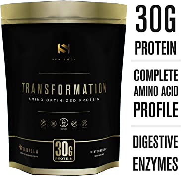 Transformation Protein | Ultra Premium Egg White Protein Powder with Collagen Peptides | MCT Oil Enhanced | Essential BCAA Amino Acids | Probiotics & Enzymes for Gut Health & Immunity Support - (30g)