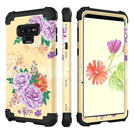 BENTOBEN Case for Samsung Note 9, 3 in 1 Hybrid Hard PC Soft Rubber Heavy Duty Rugged Bumper Shockproof Antislip Three Layers Full Body Protective Phone Cover for Galaxy Note 9, Yellow