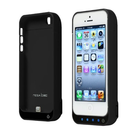 Noza Tec 4200Mah External Detachable Power Bank Charger Pack Backup Battery Case for iPhone 5 5S 5C (Black)