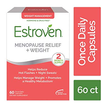 Estroven Menopause Relief and Weight | Multi-Symptom Menopause Relief* | Helps Reduce Hot Flashes   Night Sweats* | Helps Manage Weight* | Promotes Healthy Metabolism* | 60 Capsules