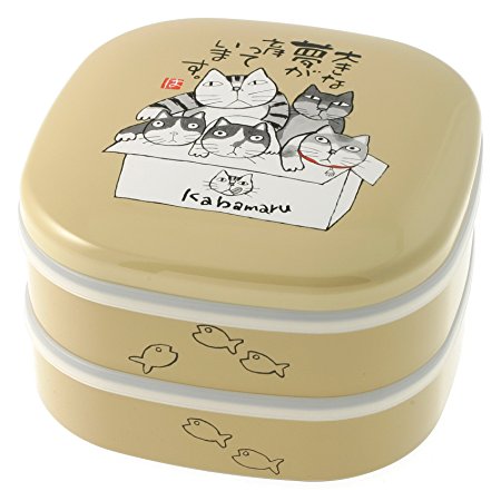 Kotobuki 2-Tiered Bento Box, Kabamaru Cats Picnic