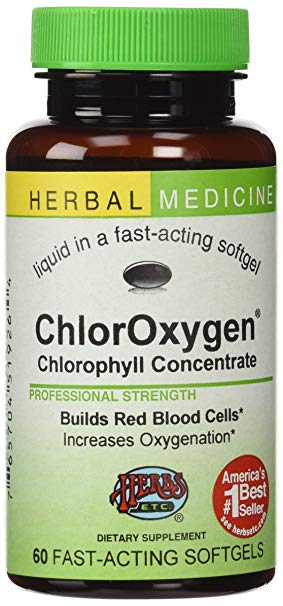 Herbs Etc ChlorOxygen Chlorophyll Concentrate 60 Softgels