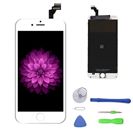 Screen Replacement for iPhone 6 Plus White, LCD Display & Touch Screen Digitizer Frame Cell Assembly Set with Free Repair Tools for iPhone 6 Plus 5.5" White