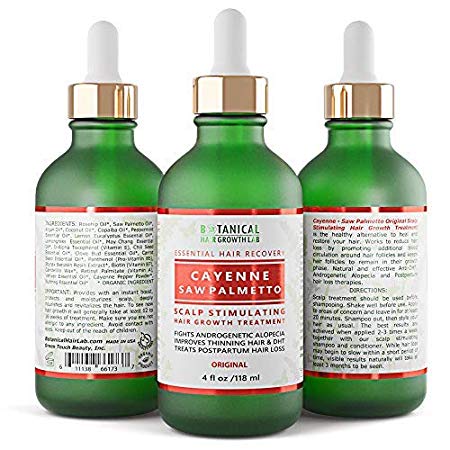 Cayenne Saw Palmetto Original Botanical Hair Growth Treatment for Hair Loss - with Caffeine, Argan Oil and Vitamins - Natural DHT Blocker - Alopecia Hair Loss Prevention for Men and Women Gift Set