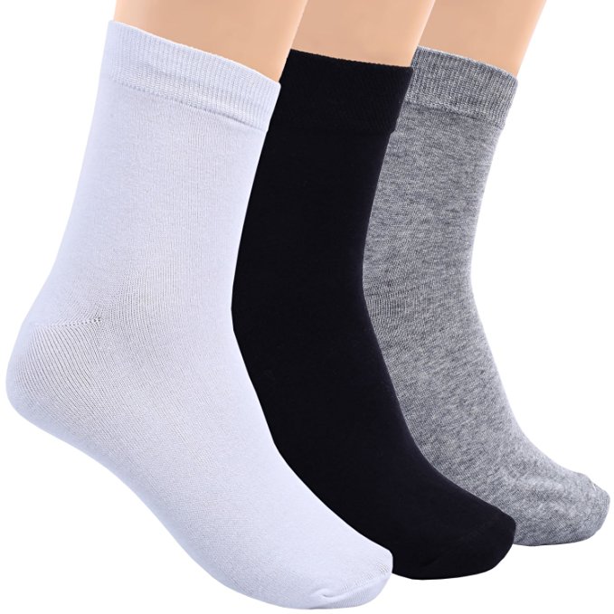 DAS Leben Men’s 3-Pack Athletic and Running Combed Cotton Socks Casual Sports Socks