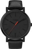 Timex Easy Reader Black Leather Strap Mens Watch T2N794