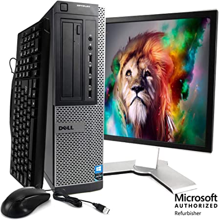 Dell OptiPlex 790 Desktop Computer Package - Quad Core i5 3.1-GHz, 4GB RAM, 250GB HDD, DVD, 22 Inch LCD, Keyboard, Mouse, WiFi, Bluetooth, Windows 10 (Renewed)