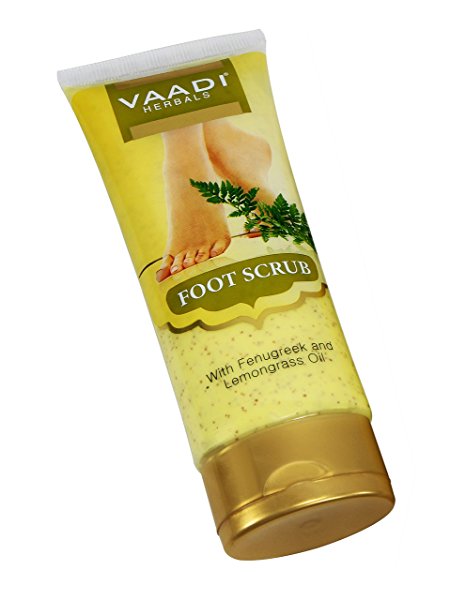 Foot Scrub - Foot Scrub exfoliator - Foot Scrub Cream - Natural, Anti-fungal Callus Remover and Therapeutic Exfoliator - Fast Absorbing - Makes Your Feet Super Soft - 110 Grams - Vaadi Herbals