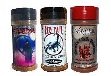 Spice Gift Set Chili Pepper Powder Ghost Trinidad Moruga Scorpion Powder Carolina Reaper Chili Spice 3 Pack