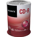 Sony 100CDQ80SP CD-R Data Recordable Media 100 Pack Spindle