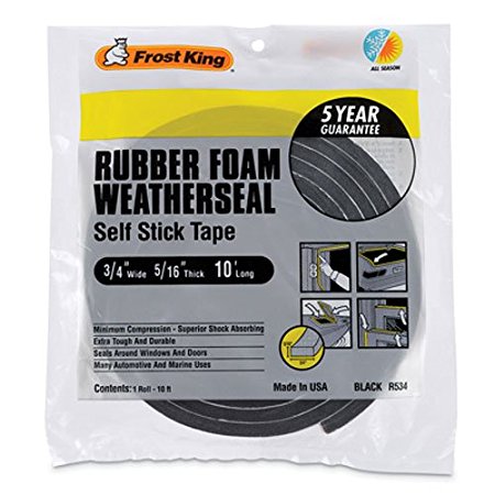 Frost King R534H Sponge Rubber Foam Tape 5/16-Inch, Black