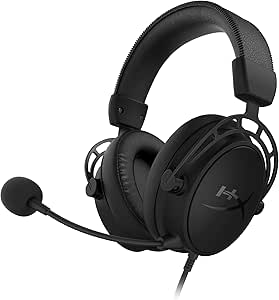 HyperX Cloud Alpha S, Cuffie Gaming con Jack Audio da 3,5 mm e USB-A, Comandi sul Cavo, Telaio in Alluminio, Cuscinetti in Memory Foam Rivestiti in Similpelle, Adatto per PS4, Xbox e PC, Nero