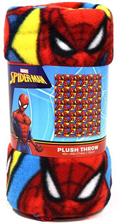 Spiderman Fleece Throw Blanket - Fun Superhero Fleece Throw Blanket for Girls & Boys, Soft & Cozy Plush Lightweight Fabric Bed Cover, Cool Bedroom Decor, Kids Throw Blanket - Size 45”x 60”