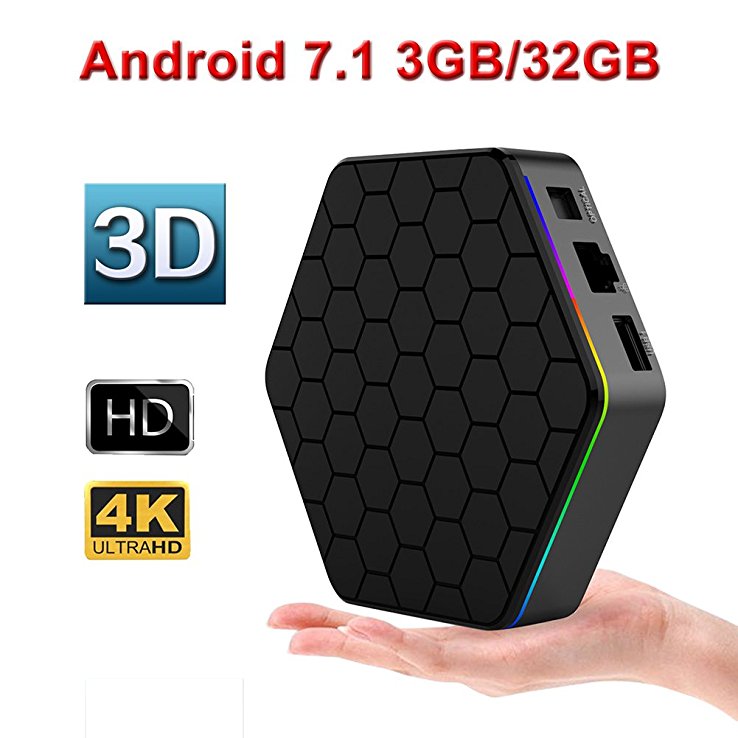 Plus Android 7.1 tv box with 3G RAM 32G ROM Octa-core 64 Bits Support Dual Band 2.4G/5G Wifi 4K Ultra HD Bluetooth 4.0