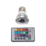5430net E27E26 Standard Screw Base 16 Colors Changing Dimmable 3W RGB LED Light Bulb with IR Remote Control for Home DecorationBarPartyKTV Mood Ambiance Lighting Flat Top