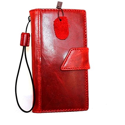 Genuine Soft Leather Hard Case for Iphone 6 Book 4.7 Wallet Stand Handmade S Luxury Handtec Red Wine
