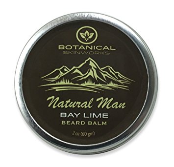 Natural Man Bay Lime Beard Balm - All Natural Beard Conditioner by Botanical Skinworks, 2 Ounce
