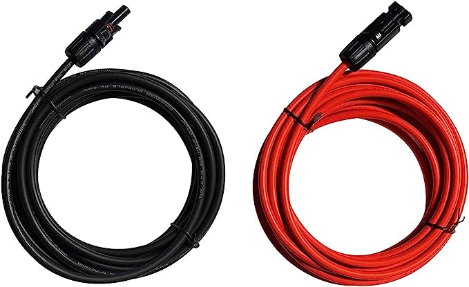 ECO-WORTHY 16FT 8AWG Solar Cable with Female to Male Connector Solar Panel Adaptor Kit Tool Extension Wire with Connector (16FT Red   16FT Black)