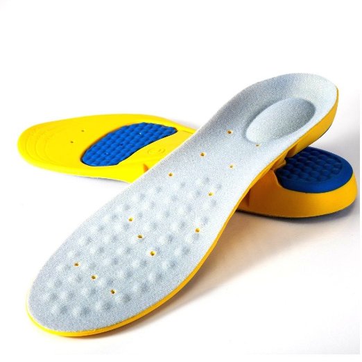 HappyStep Super Arch Support Memory Foam Insoles Orthopedic Sport Insole extra protect Gel heel cup US womens size 5-65 Yellow