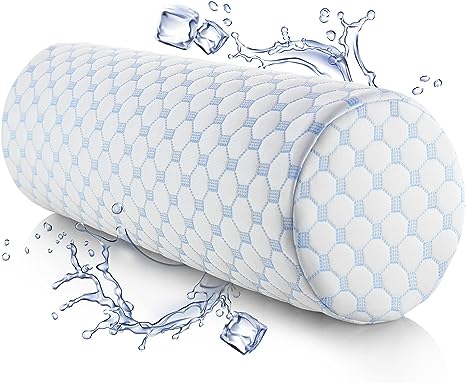 Nestl Neck Roll Pillow for Sleeping - Neck Pillow for Pain Relief - Premium Memory Foam Neck Roll Pillow – Bolster Pillow for Sleeping with a Breathable Cooling Cover - Comfy Cylinder Neck Roll Pillow