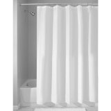 InterDesign Mildew-Free Water-Repellent Fabric Shower Curtain 72-Inch by 72-Inch White