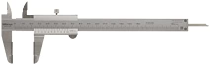 Mitutoyo 530-102 Vernier Caliper, Stainless Steel, 0-150mm Range,  /-0.05mm Accuracy, 0.05mm Resolution