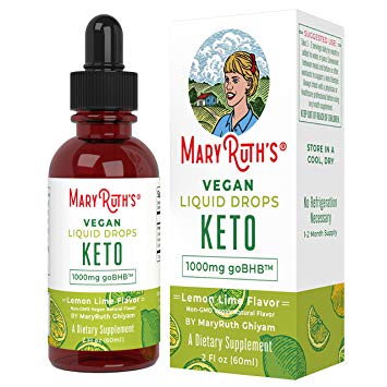 Organic Liquid Keto goBHB Drops - No Pills Keto Diet by MaryRuth - Beta-Hydroxybutyrate Supplement - Vegan - Fat Burning - Promotes Weight Loss - Speed Up Ketosis - Lemon/Lime Flavor - Non-GMO - 2 oz