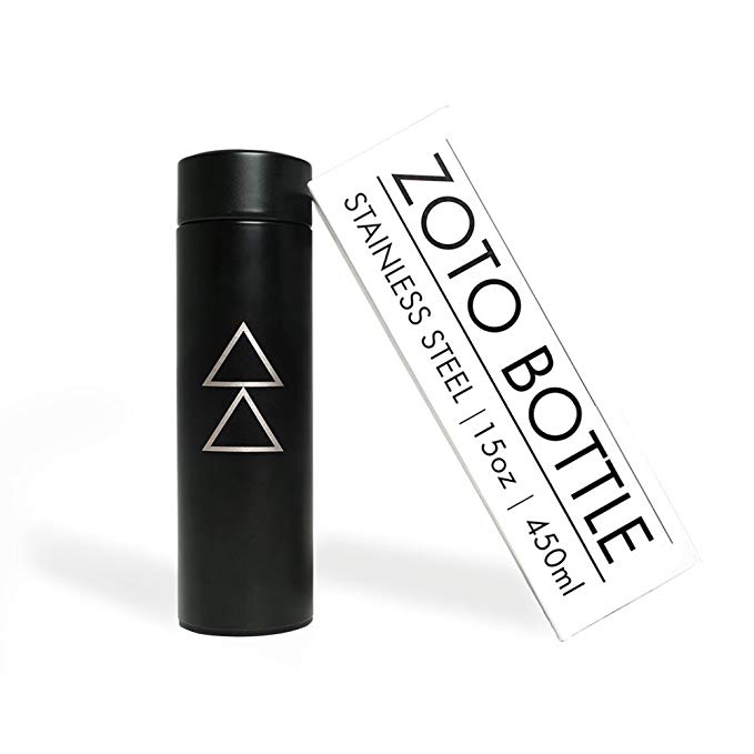 THE ZOTO BOTTLE by YOGA DESIGN LAB | Premium Insulated Stainless Steel Water Bottle with Loose Leaf Tea/Fruit Infusion Filter Included | Designed to Keep Liquids Hot or Cold for 12  Hours