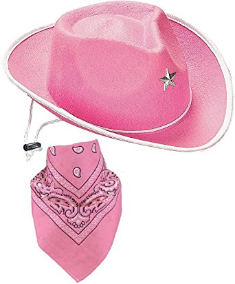 Quality Child Cowboy Costume Hat WithFREE Cotton Paisley Bandanna - Funny Party Hats