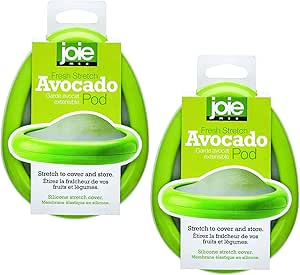 Joie Avocado Stretch Pod, Keep Avocadoes Fresh Longer, Refrigerator Storage, Produce Organization, Green, Pack of 2