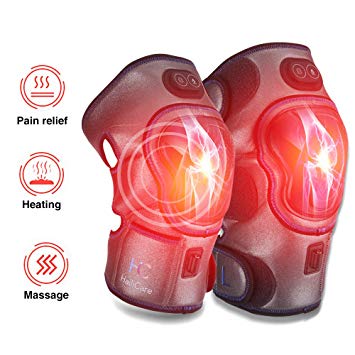 Heated Vibration Knee Massager, Knee Brace Wrap Physiotherapy Massager for Injury Pain Relief, Joint Warmer Therapy Pad for Arthritis Cramps Stiff Muscles, Best Gifts for Mom Dad Men Women