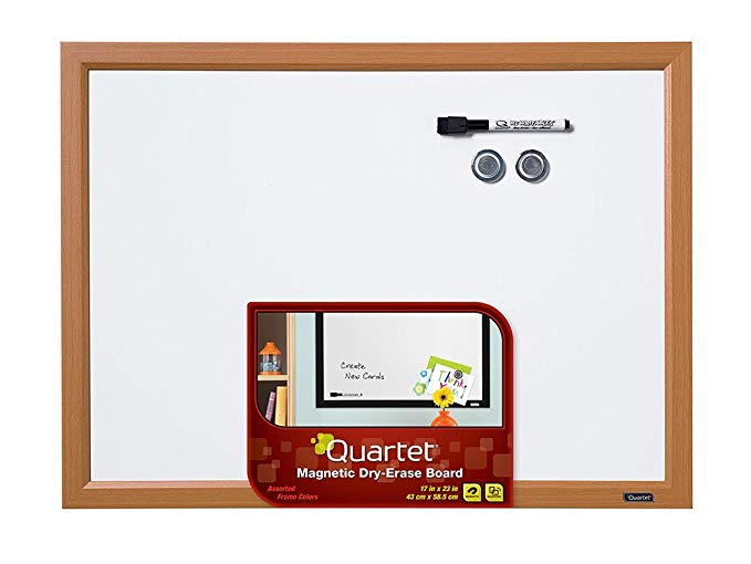 Quartet Dry Erase Board, Magnetic, 17 x 23 Inches, Assorted Frame Colors - Color May Vary (MWDW1723M)