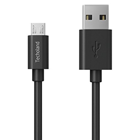 Micro USB Cable 1ft with High Speed USB 2.0 A Male to Micro B for Charge and Sync By Techoland, Enhance Your USB Experience Now! (Black)