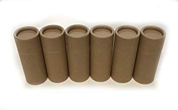 Empty Cardboard Deodorant Containers - Push-up style, top-fill, reusable and biodegradable, (6-Pack)