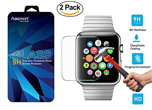 Amazingforless Premium [2 Pack] 42mm Apple Watch Anti-Scratch Tempered Glass Screen Protector