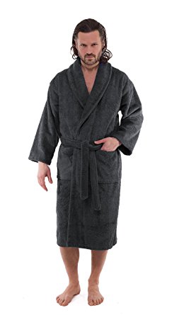 SALBAKOS Luxury Terry Cloth 5-Star Hotel & Spa Quality Bathrobe - Premium 100% Turkish Cotton Robe For Men (550 GSM)