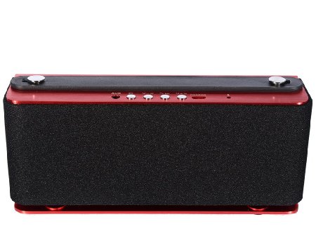 **Uprated** Audio Dynamix Atom V2i - Rechargeable Bluetooth V4.0 Stereo Speaker with free Carry Case. 20hrs playtime and 40 metre BT range- RED