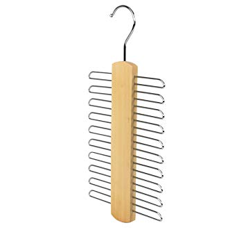 The Hanger Store 20 Bar Wooden Tie Hanger - Scarfs & Belt Rack Organiser