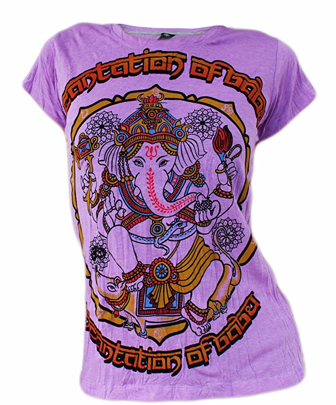 Yoga Shirts Women's Om Ganesha T-Shirt Hindu Elephant God Ganesh Tee For Women
