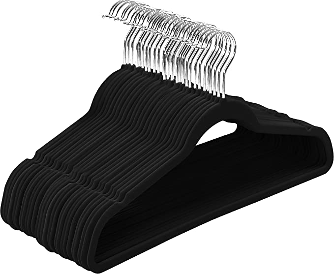 Premium Velvet Suit Hangers - 50 Pack - Heavy Duty - Non Slip - Velvet Suit Hangers Black - by Utopia Home