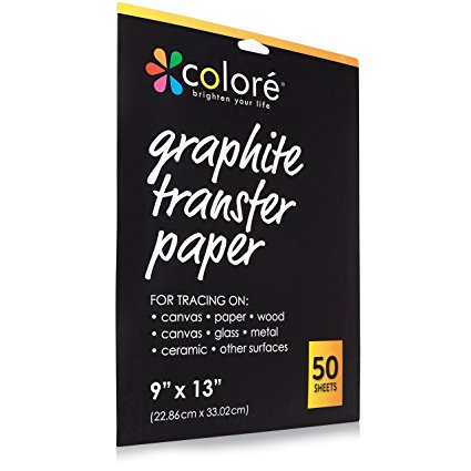 Colore ProVisible Graphite Transfer Artist Paper 9x13" - Boldly Create Art With Reusable & Erasable Carbon (50 Sheets)