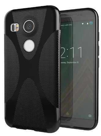 Nexus 5X Case, Cimo [X] Premium Slim TPU Flexible Soft Case for LG Google Nexus 5X (2015) - Black