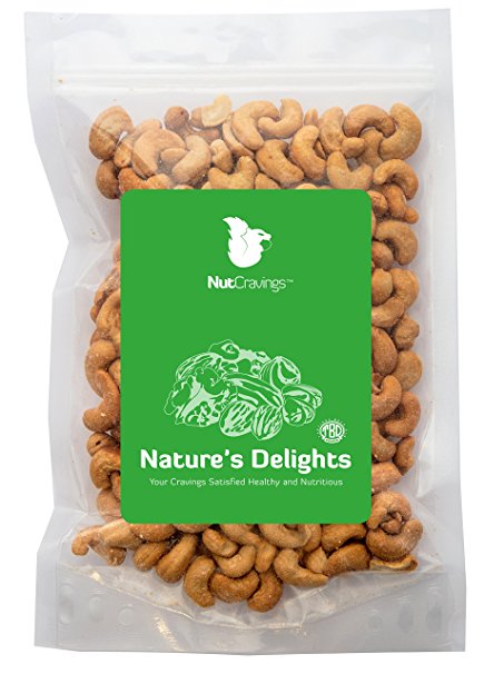 Nut Cravings Fancy Whole Cashews – 100% All Natural Roasted & Salted Premium Nuts – 1LB