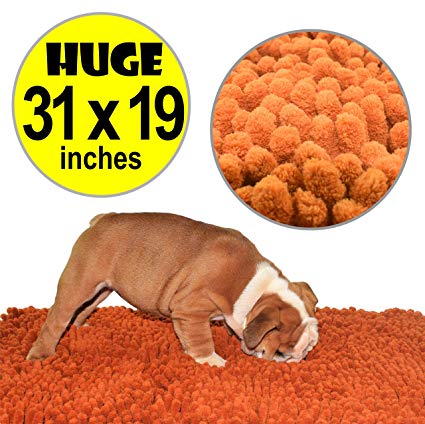 Our K9 Snuffle Mat for Dogs - Microfiber Dog Towel- Chenille Dog Mat - 3 Uses 1 Mat - Super Large Size 31" x 19"