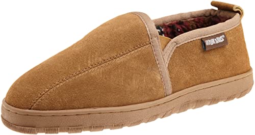 MUK LUKS Men's Eric Dbl Gore Printed Berber Suede Slip on Slipper