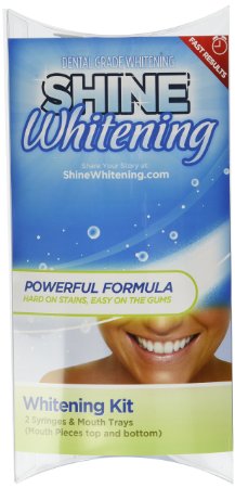 Shine Whitening - Professional Teeth Whitening Kit - (2) 5cc Syringes & Mouth Trays (top & bottom)