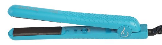 Bebella Color Collection Professional Salon Pure Onyx Ceramic Plates Hair Straightener Flat Iron, 1.25" W, Teal Blue